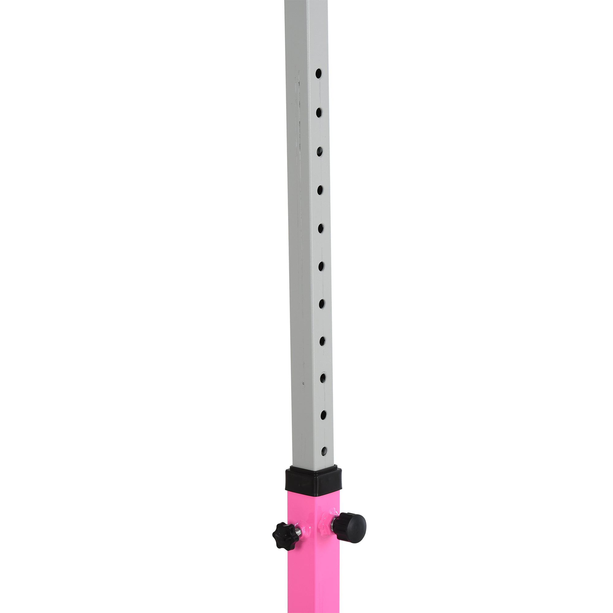 HOMCOM Height Adjustable Gymnastics Horizontal Bar for Kids, Children Junior Kip High Bar Fitness, Pink
