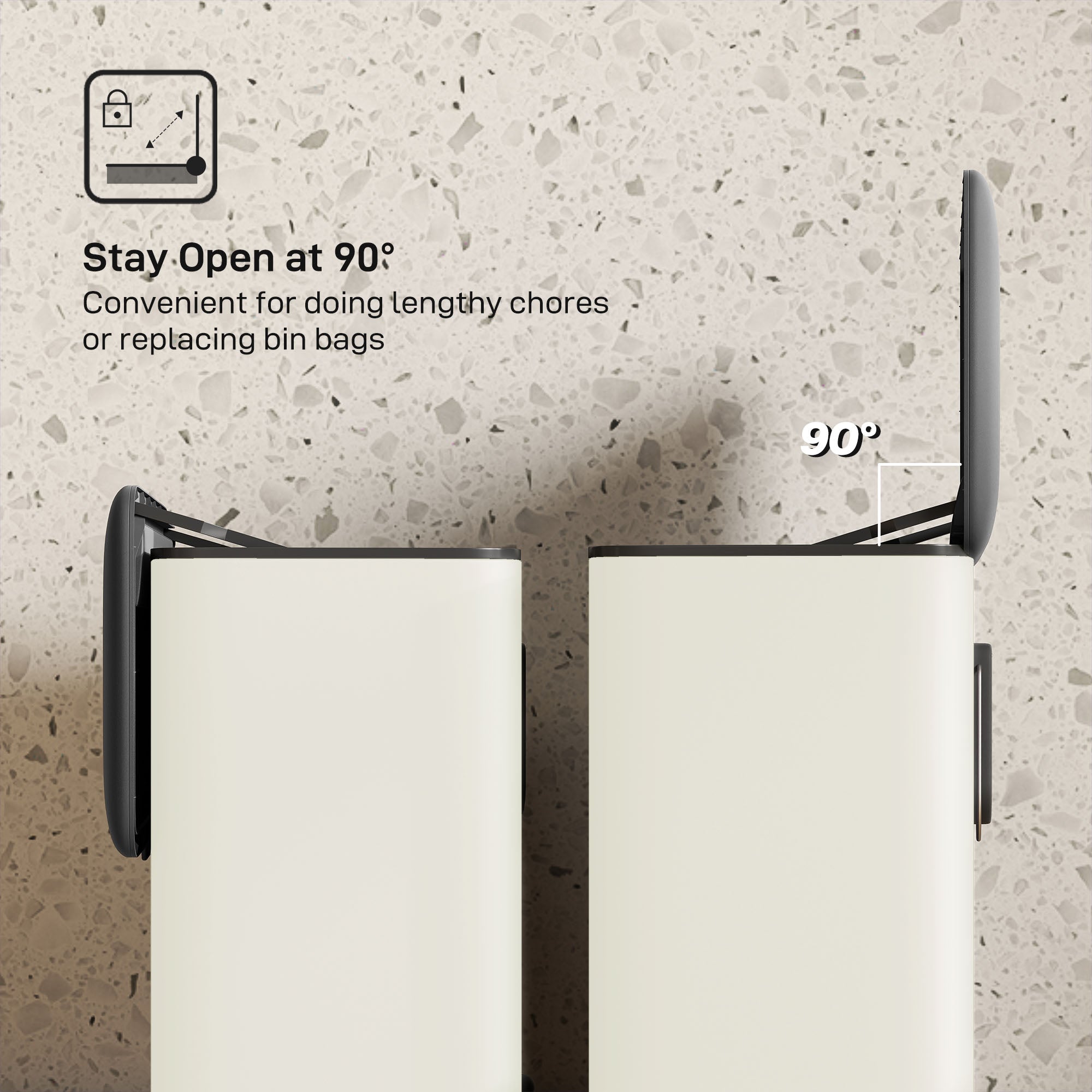 HOMCOM 8L Hanging Kitchen Bin, Rubbish bin with Lid and Removable Inner Bucket for Kitchen Cabinet Door, Under Sink, Office