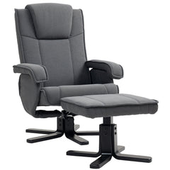 HOMCOM Rocker Swivel Recliner Chair with Footstool - Charcoal Grey Velvet