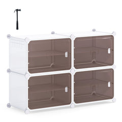 4/6/8/10 Tier Shoe Storage Cabinet with Removable Shelves-4-Tier