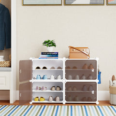 4/6/8/10 Tier Shoe Storage Cabinet with Removable Shelves-4-Tier
