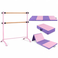 4 Feet Freestanding Ballet Barre and Folding Gymnastics Mat