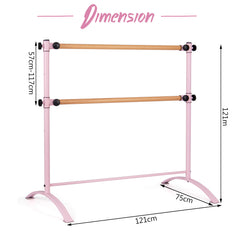 4 Feet Freestanding Ballet Barre with Height Adjustable-Pink