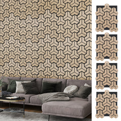 4 Pack Acoustic Panels for Walls 83 x 65 cm Sound Absorbing Panel-Natural