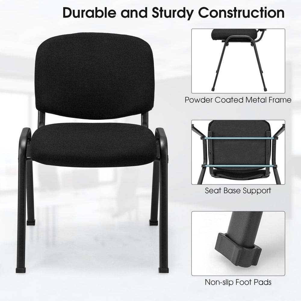 Front view of a black conference chair highlighting its durable construction