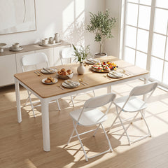 4 Pack Folding Chairs with Heavy Duty Metal Frame for Home-White