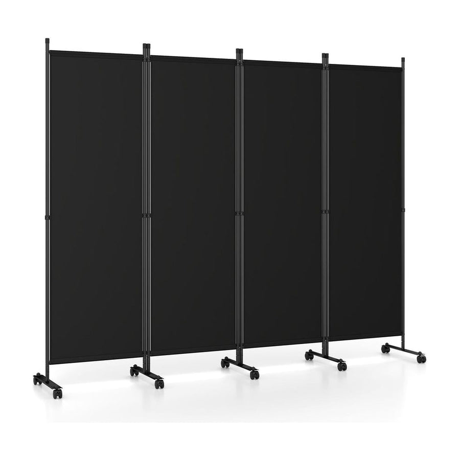 4-Panel Room Divider 173 CM Tall Folding Privacy Screen-Black
