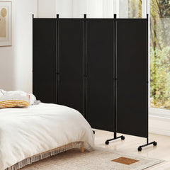 4-Panel Room Divider 173 CM Tall Folding Privacy Screen-Black