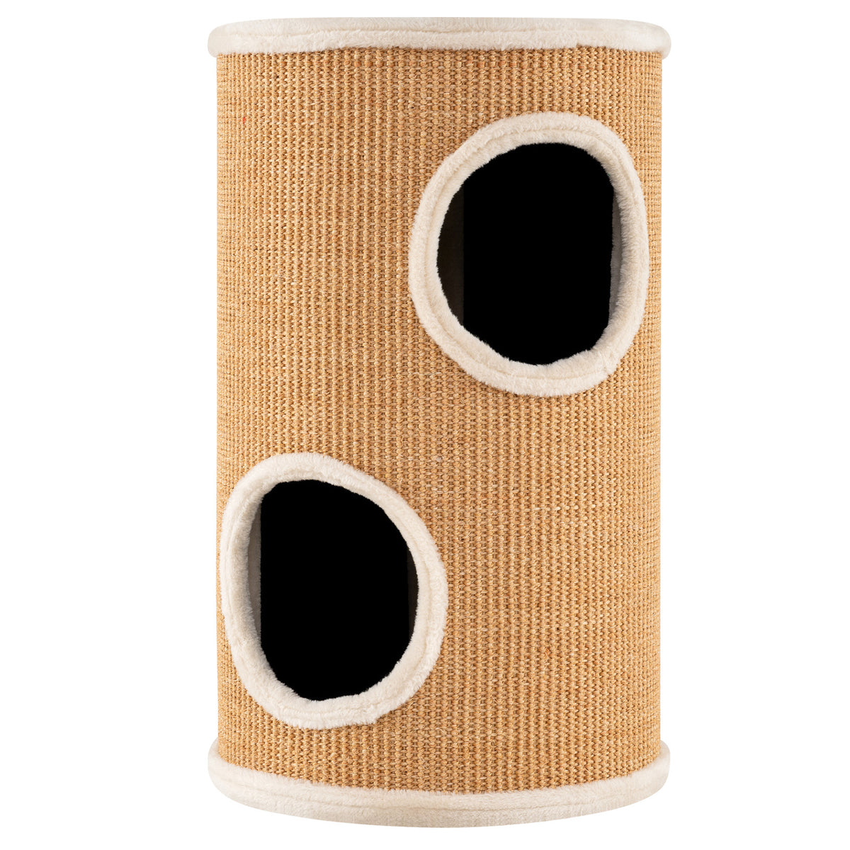 4-Story Cat Condo with Sisal Scratching Pad and Napping Plush Bed-Brown