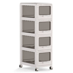 4-Tier Plastic Drawer Storage Organizer Rolling Cart with 4 Drawers