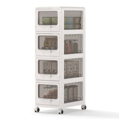 4-Tier Plastic Drawer Storage Organizer Rolling Cart with 4 Drawers