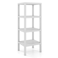 4-Tier Plastic Storage Shelf Freestanding Utility Rack-White