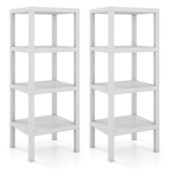 4-Tier Plastic Storage Shelf Freestanding Utility Rack-White