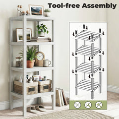 4-Tier Plastic Storage Shelf Freestanding Utility Rack-White