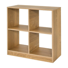 4-cube Wooden Storage Cabinet with Anti-Toppling Device in Natural