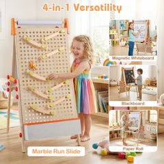 4-in-1 Wooden Kids Art Easel with Paper Roll