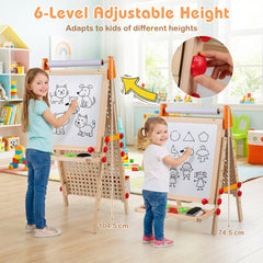 4-in-1 Wooden Kids Art Easel with Paper Roll