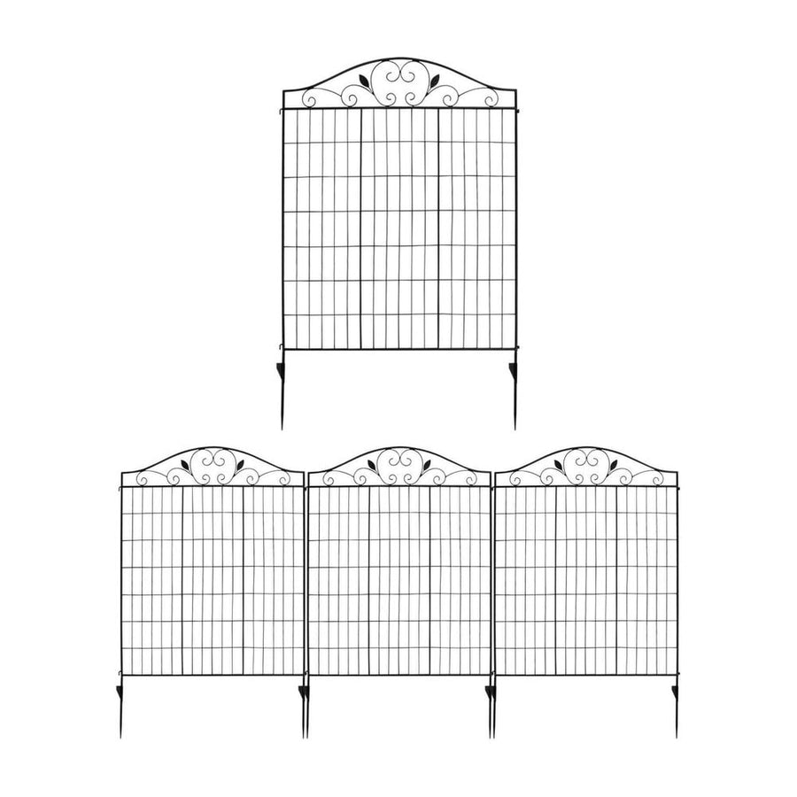 4 Panels Folding Iron Decorative Garden Fence Interlockable