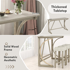 4-Piece Height Bistro Table and Saddle Seat Stools with Power Outlet-Grey