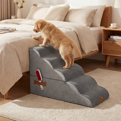 5-step Dog Foam Stairs for High Bed Sofa Couch Transformative High-density Pet Ramp