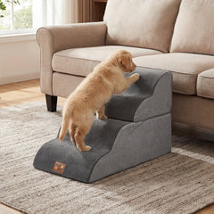 4-step Dog Foam Stairs for High Bed Sofa Couch Transformative High-density Pet Ramp