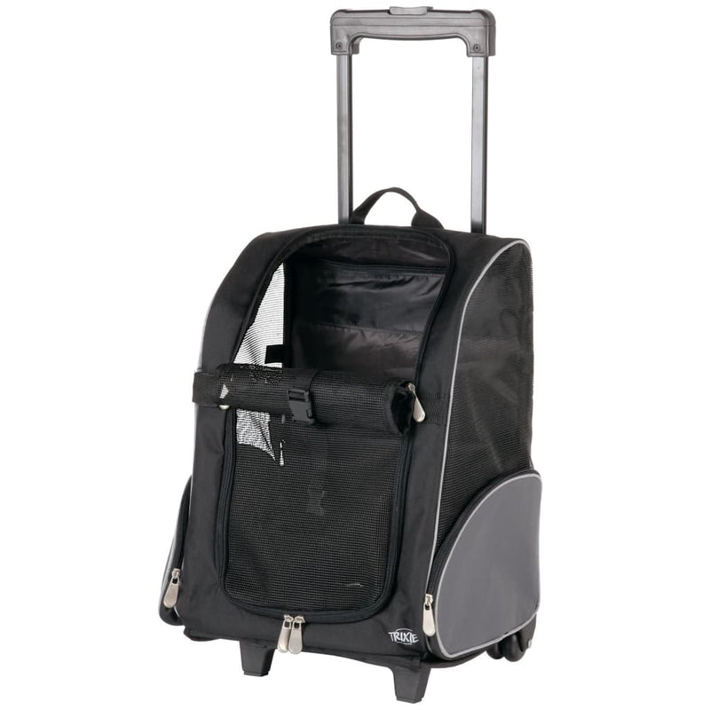 TRIXIE Pet Trolley Backpack Black and Grey