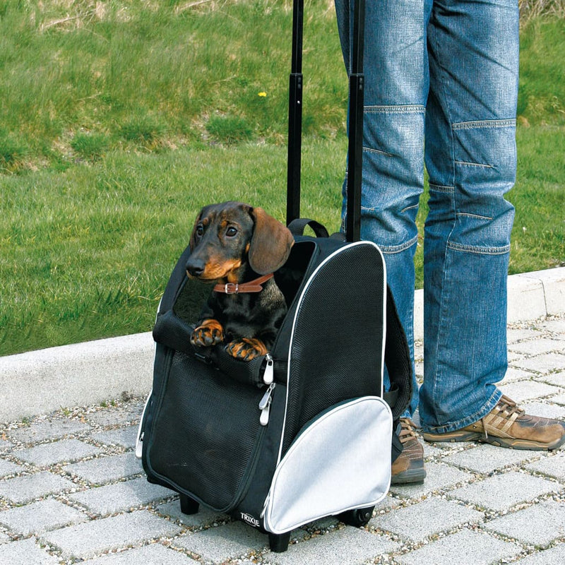 TRIXIE Pet Trolley Backpack Black and Grey