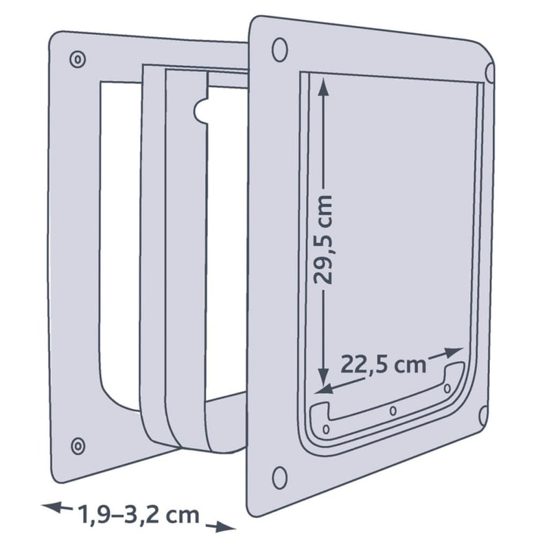 TRIXIE 2 Way Dog Flap Size S-M 30x36 cm White 3878