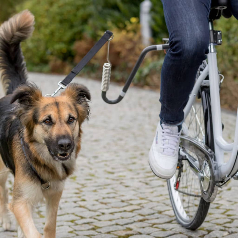 TRIXIE Dog Biker Cycling Leash Set U-Shaped Black