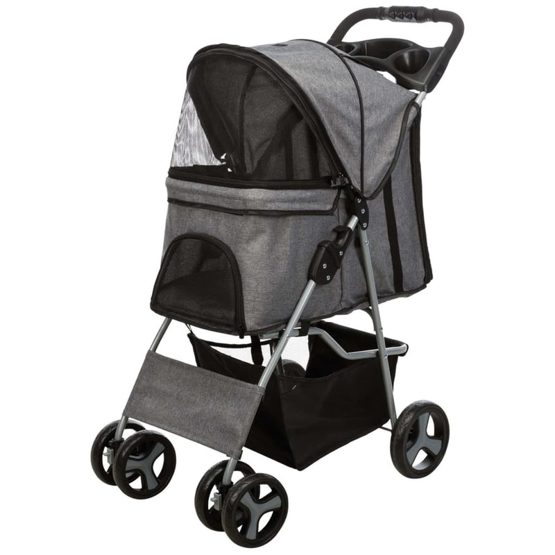 TRIXIE Folding Pet Stroller Dog and Cat Grey