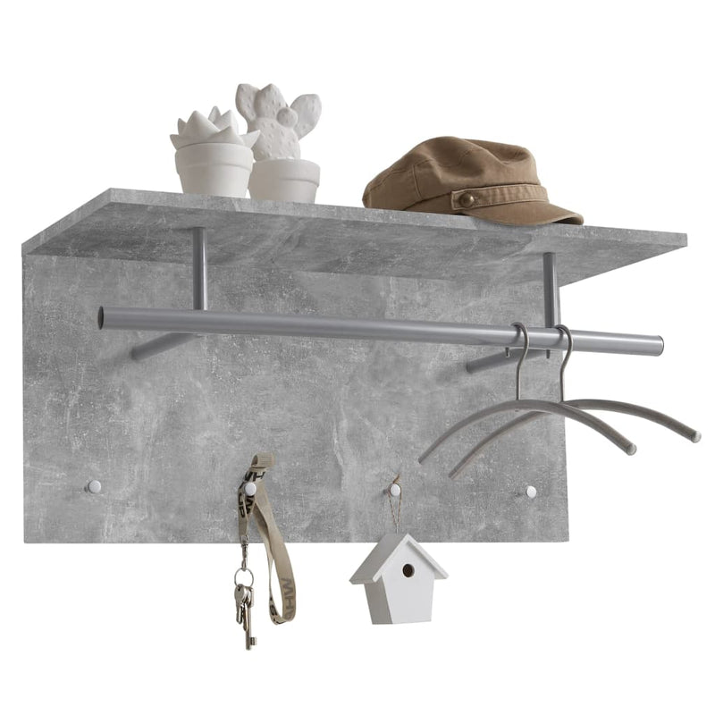 FMD Wall-mounted Coat Rack 72x29.3x34.5cm Concrete Grey