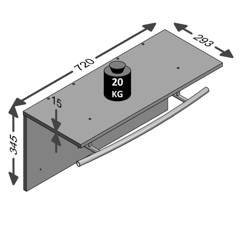 FMD Wall-mounted Coat Rack 72x29.3x34.5cm Concrete Grey