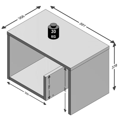 FMD Coffee Table 2-in-1 59.1x35.8x37.8 cm White