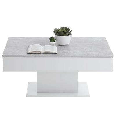 FMD Coffee Table Concrete Grey and White