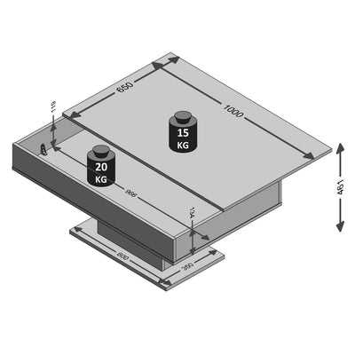 FMD Coffee Table Concrete Grey and White