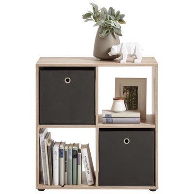 FMD Standing Shelf with 4 Compartments Oak Tree