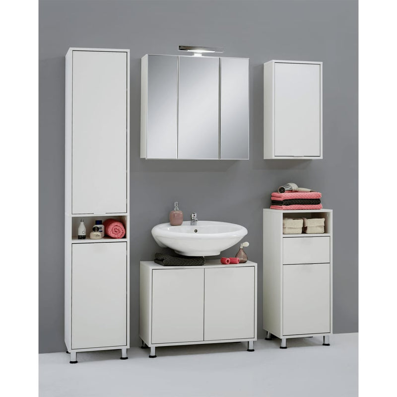 FMD Mirrored Bathroom Cabinet 70x19x67.6 cm White