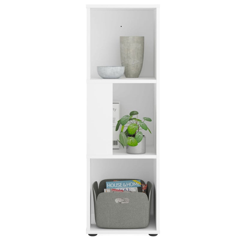 FMD Corner Shelf with 6 Side Compartments White