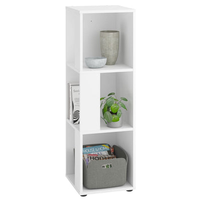 FMD Corner Shelf with 6 Side Compartments White