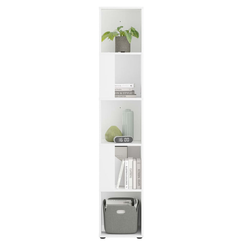 FMD Corner Shelf with 10 Side Compartments White