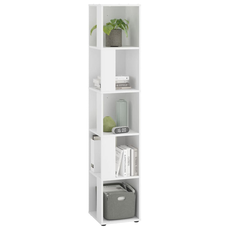 FMD Corner Shelf with 10 Side Compartments White