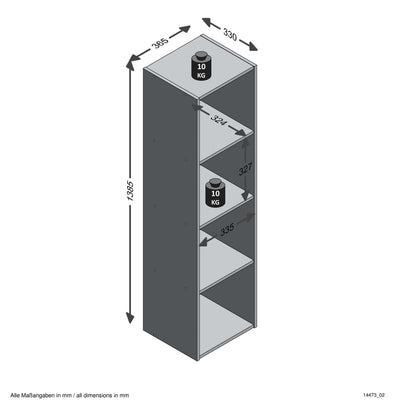 FMD Standing Shelf with 4 Compartments Old Style