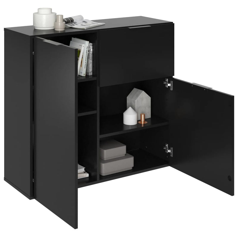 FMD Dresser with Drawer and Doors 89.1x31.7x81.3 cm Black