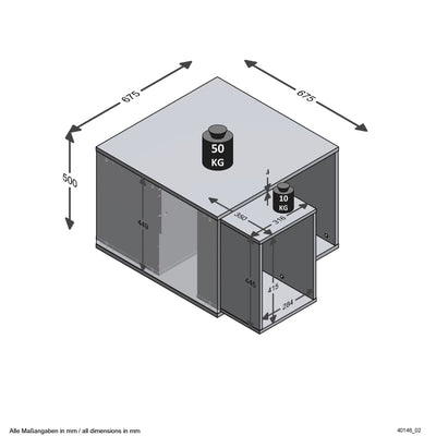 FMD Coffee Table with 2 Side Tables 67.5x67.5x50 cm White and Concrete