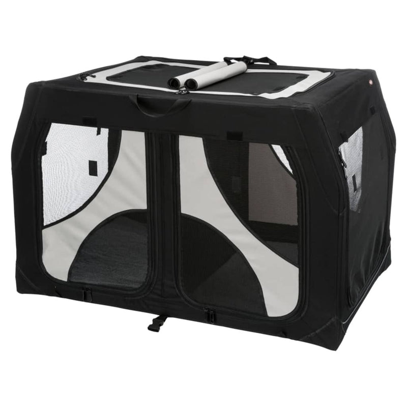 TRIXIE Double Mobile Kennel Vario Black and Grey