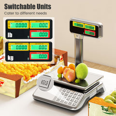 40kg Price Computing Scale with Pole Dual LCD Display and Counting Function