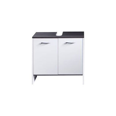 Trendteam Sink Vanity Unit with 2 Doors SanDiego White and Smokey Silver