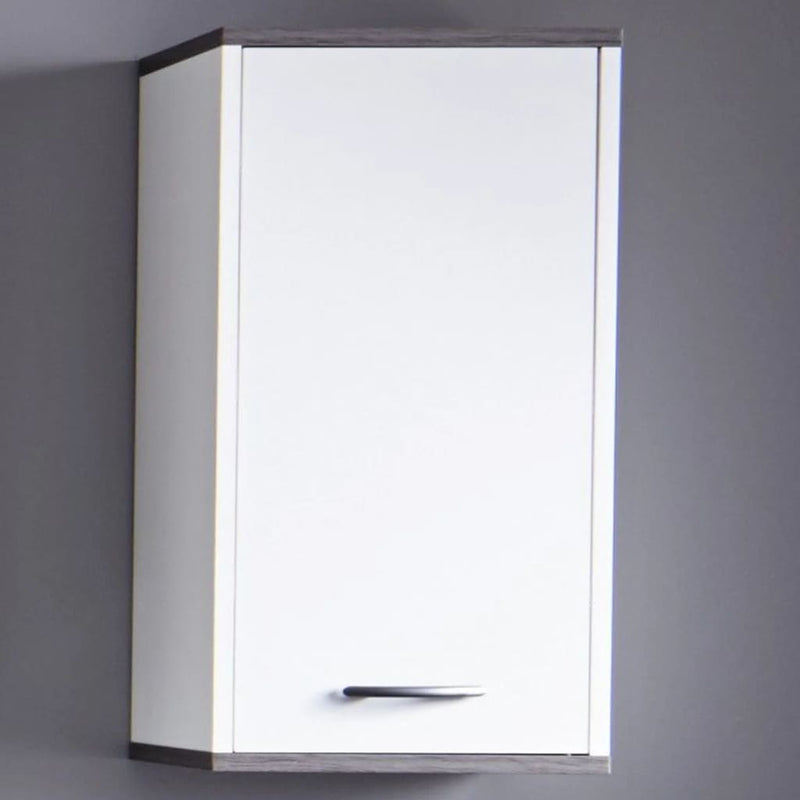 Trendteam Storage Wall Cabinet SanDiego White and Smokey Silver