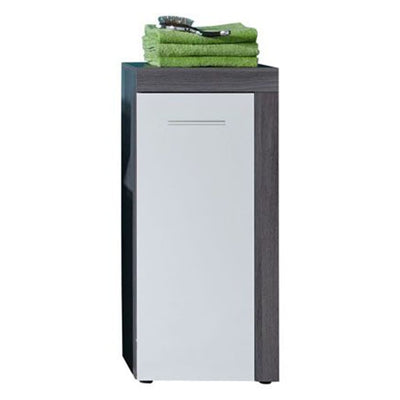 Trendteam Storage Floor Cabinet Miami White and Smokey Silver