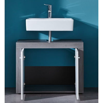 Trendteam Under Sink Cabinet Miami Smokey Silver and White